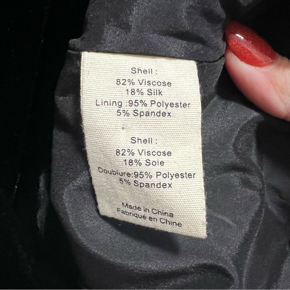 L’AGENCE Chamberlain Velvet Blazer Jacket Black - Picture 10 of 11